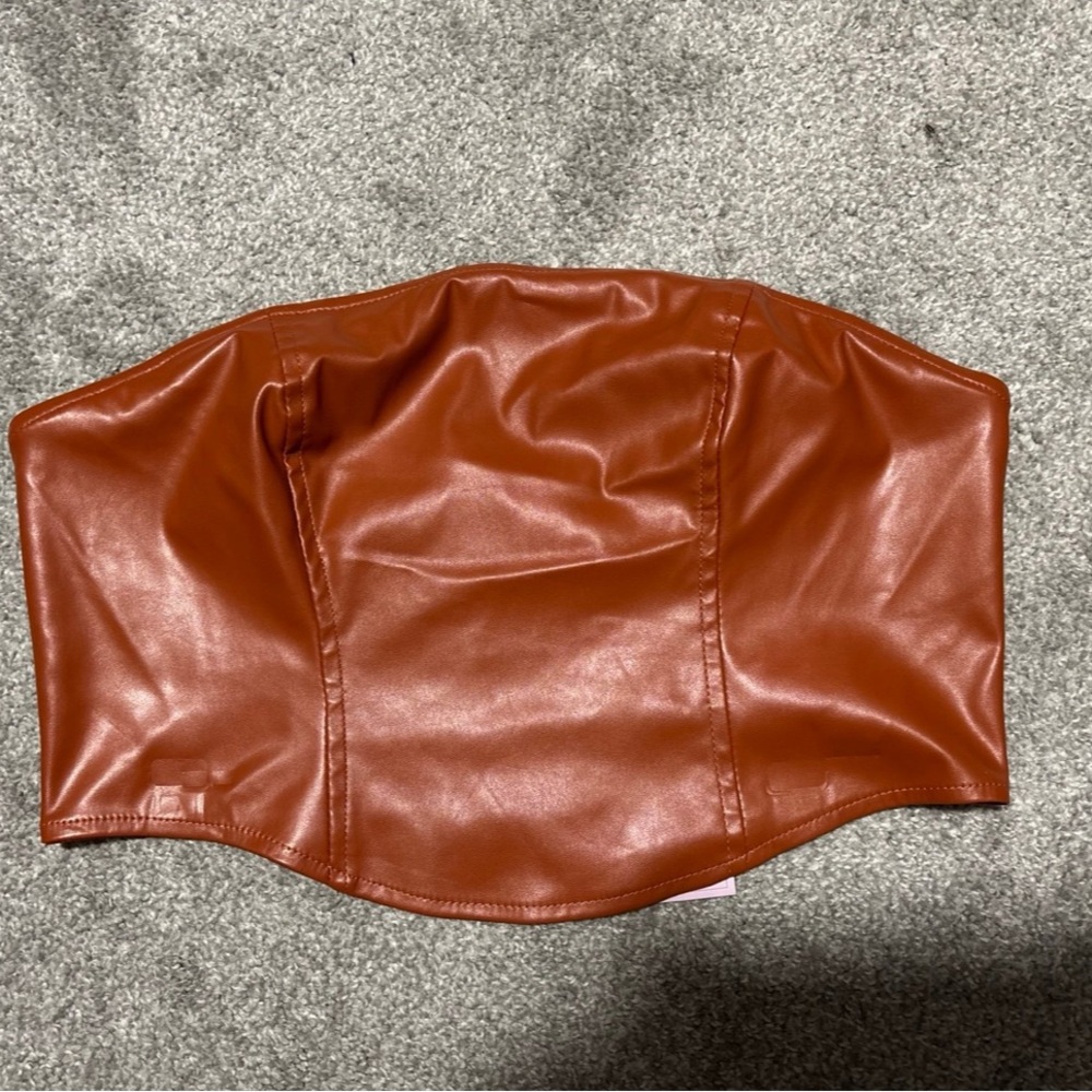 Wild Fable Burnt Orange Faux Leather Top